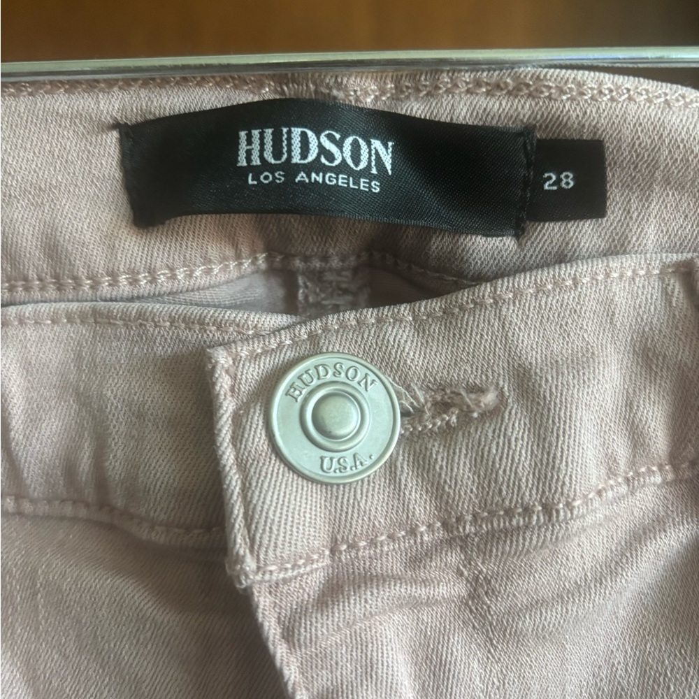 Hudson Los Angeles Pink Jeans sz 28 ankle length